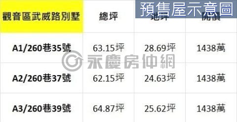 觀音武威重劃區★全新完工別墅A2 桃園市觀音區武威路